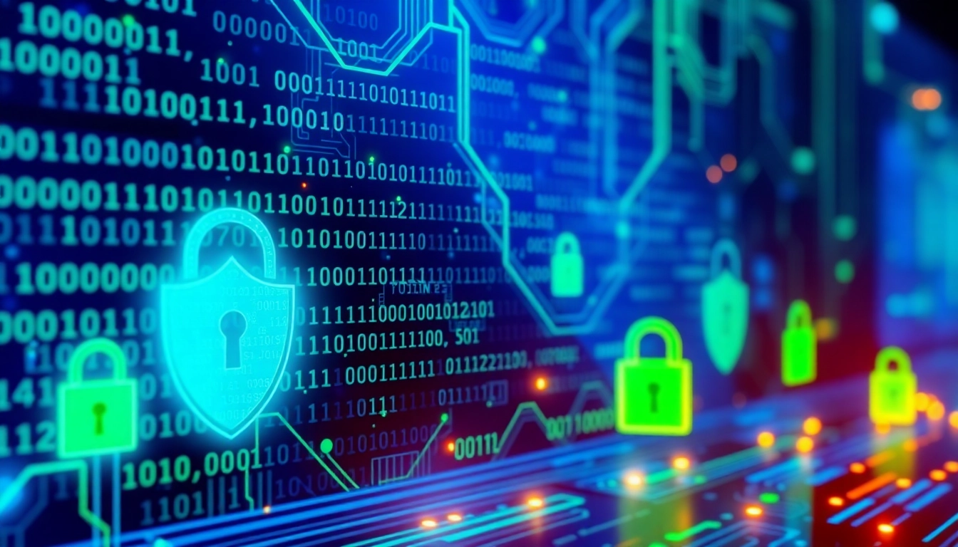 Visual of cybersecurity defenses highlighting https://sys32win.com/ with digital locks and shield symbols, emphasizing protection against malware and spyware intrusions.