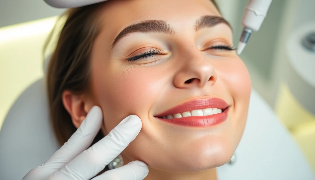 Botox Therapie in Zürich: Skilled facial injection, natural look, bright modern clinic environment for aesthetic rejuvenation.