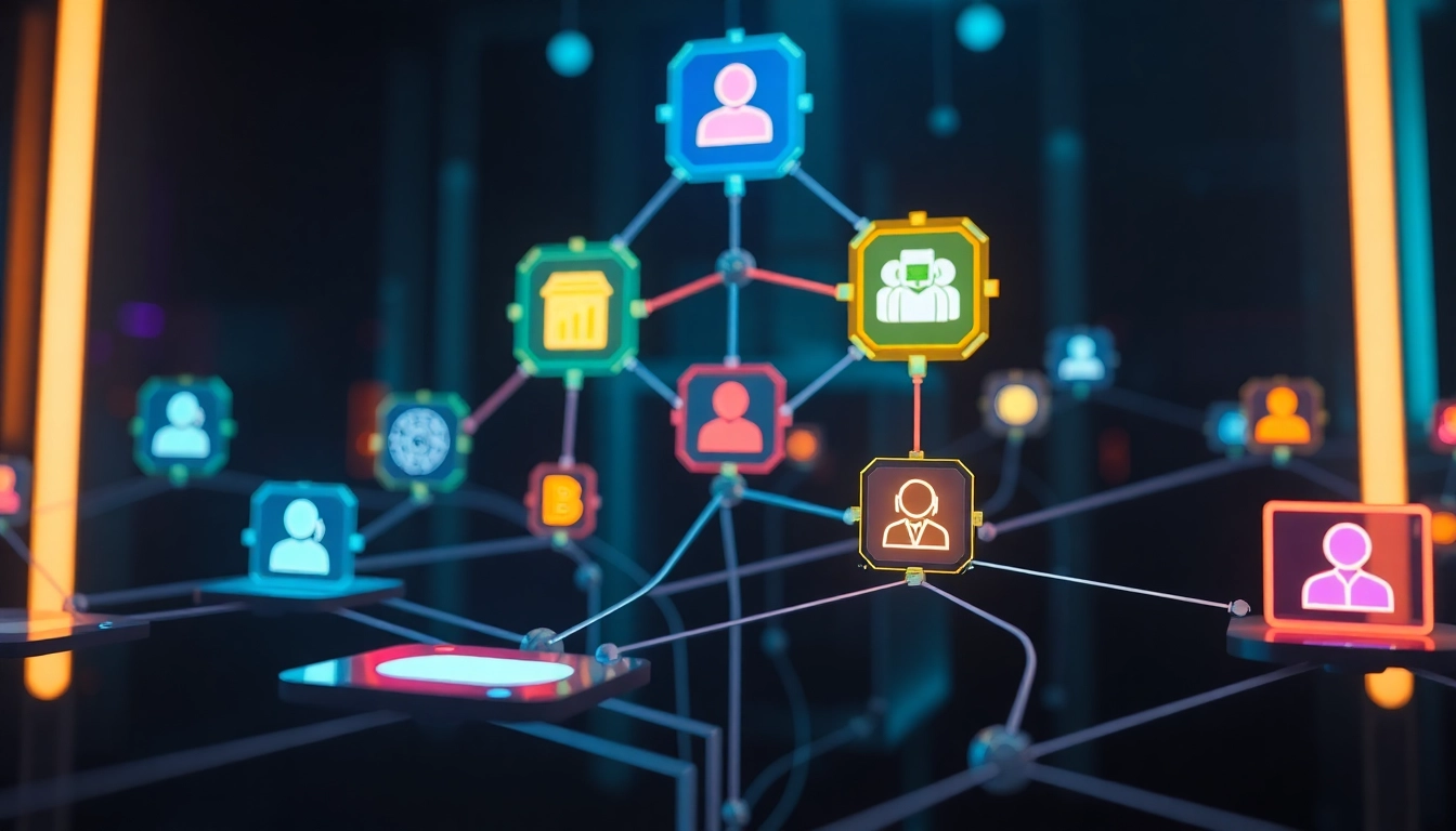 KJC logo amidst digital networks symbolizing a leading global tech and entertainment alliance.