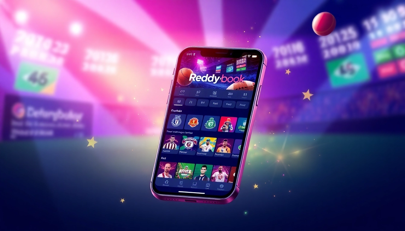Reddybook app interface showing live cricket and sports betting, symbolizing secure online betting experience with a user-friendly design