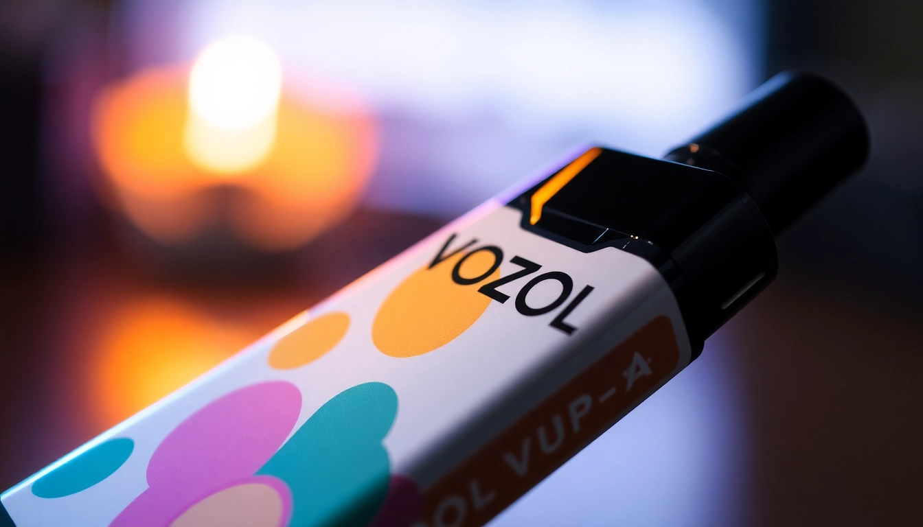Vozol puff disposable vape in vibrant colors, highlighting its sleek design and large puff capacity for an engaging vaping experience.