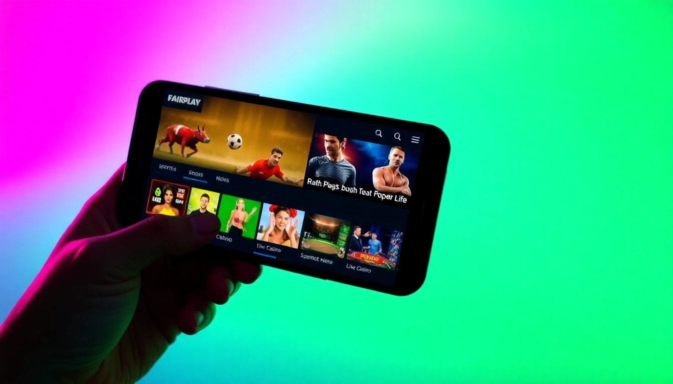 Screenshot of the fairplay app in action showcasing sports betting and casino games, highlighting user-friendly design and live features for Indian players.