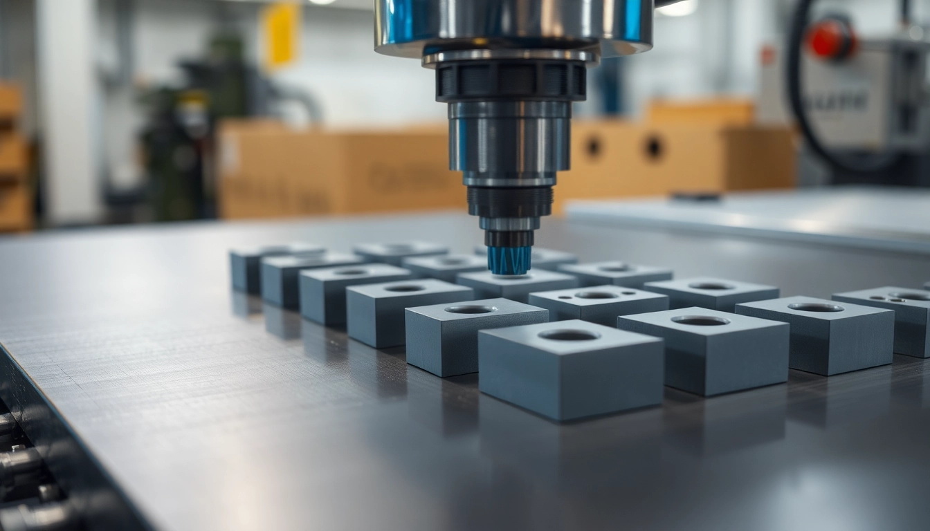 Professional team performing usugi frezowania CNC to produce detailed aluminum components with