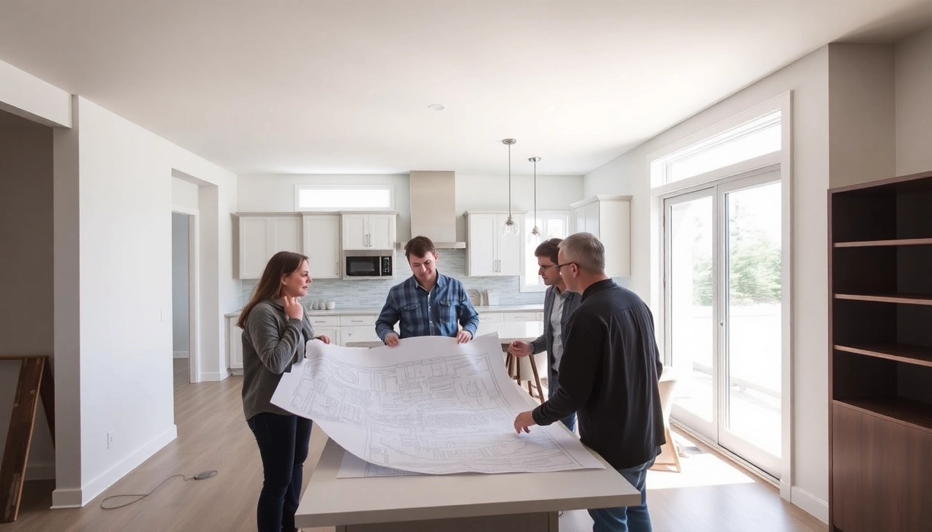 Professional Calgary home renovation contractors collaborating on a project, demonstrating