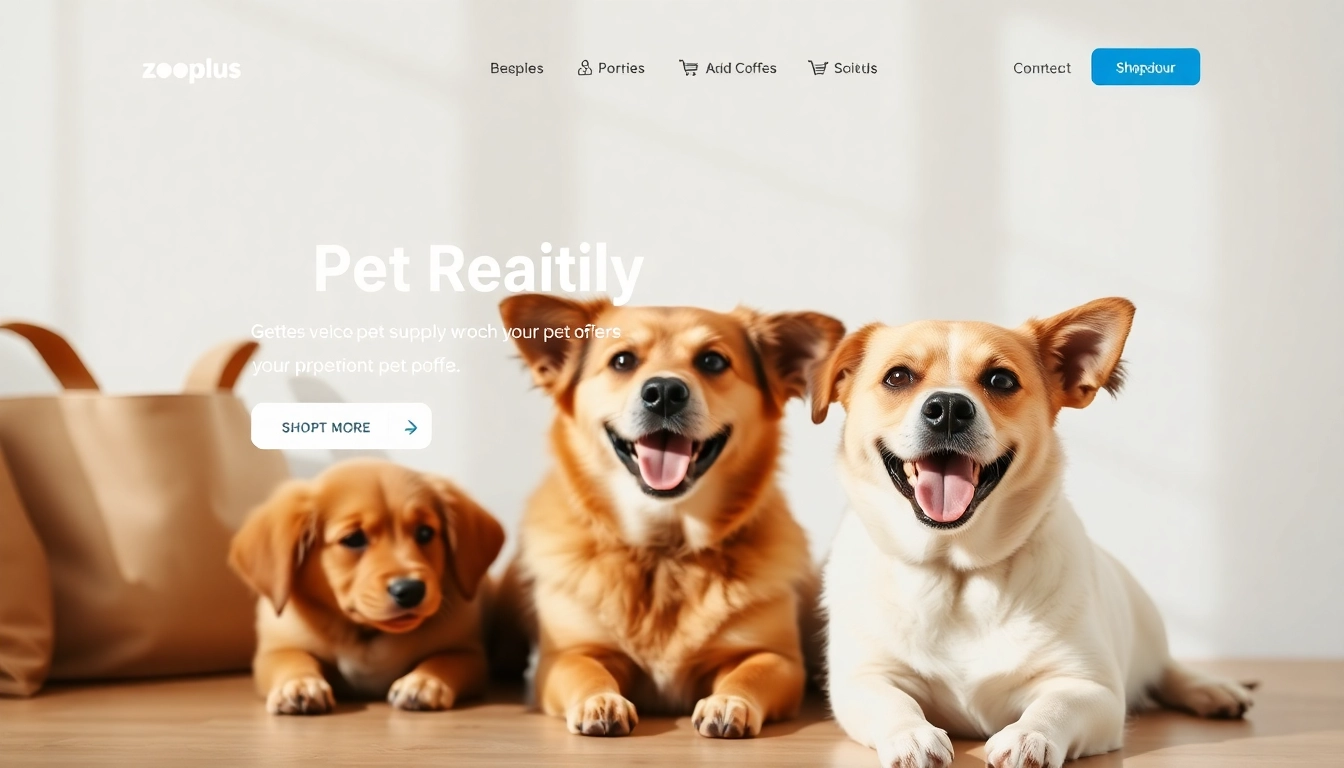 Generate a vibrant illustration showcasing Zooplus rabattkod offers for pet owners with happy
