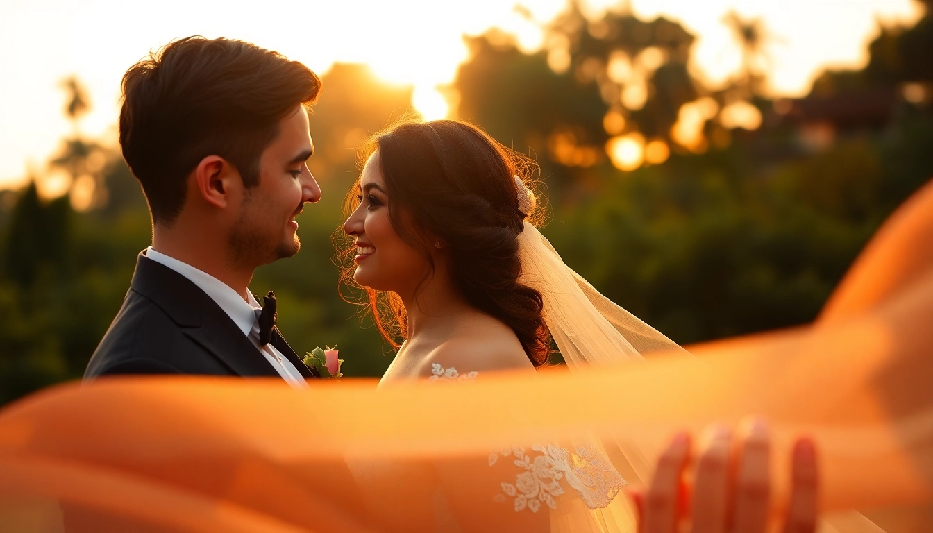 Professional eskuvoi fotos captures romantic moments of a couple during outdoor wedding,