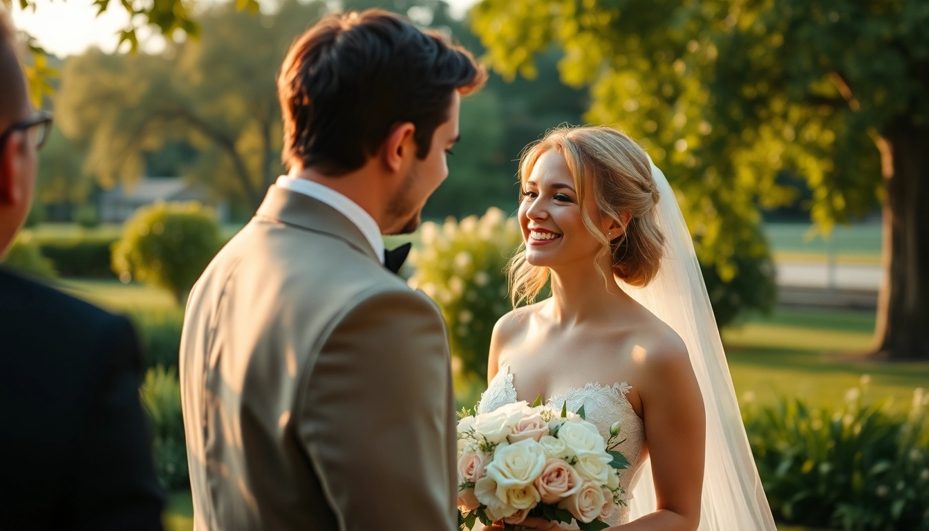 Skilled eskuvoi fotos takes natural and creative wedding photos at an outdoor ceremony to