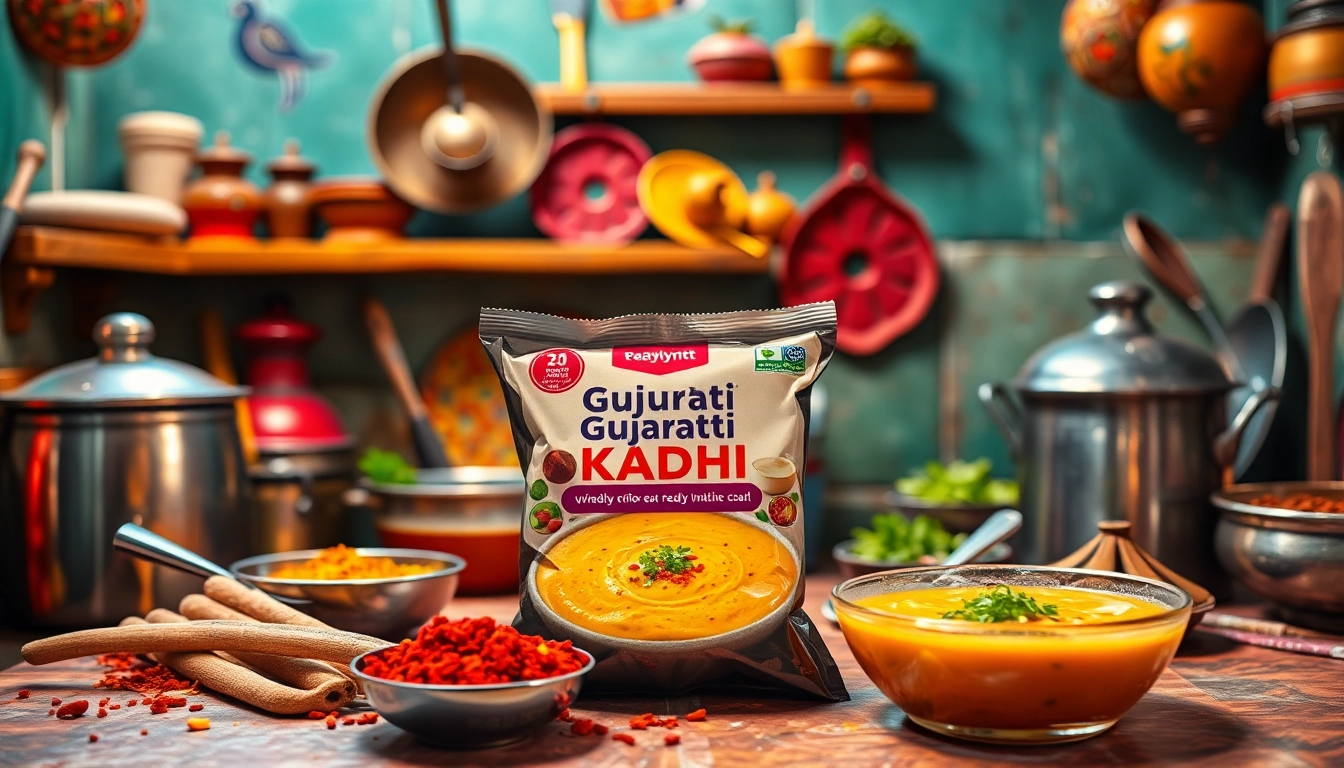 Ready to Eat Gujarati Kadhi served in traditional bowl with fresh ingredients, highlighting